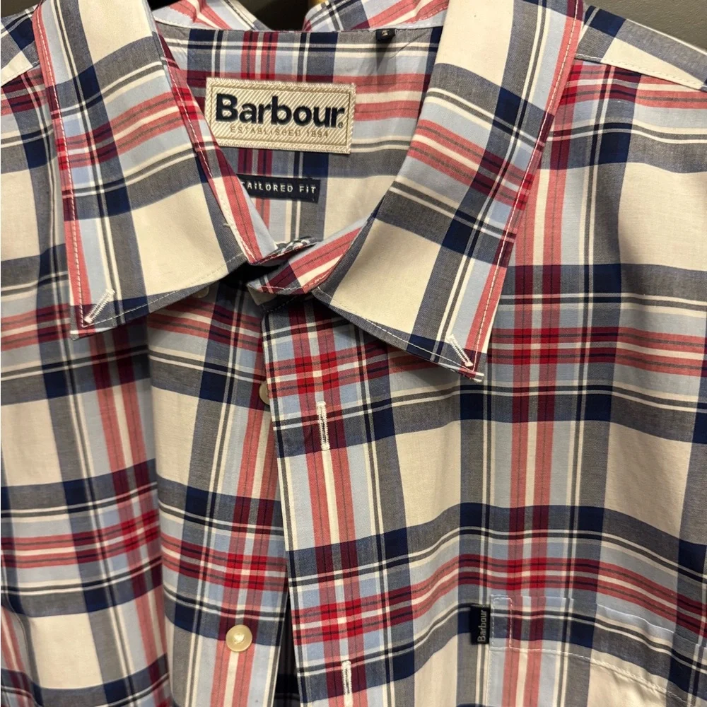 Barbour Highland 6 Tailored Plaid Long Sleeve Button Down Shirt Mens Size XL